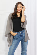 Load image into Gallery viewer, Melody Just Breathe Full Size Chiffon Kimono in Grey