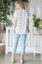 Load image into Gallery viewer, Heimish Full Size Star Print Short Sleeve V-Neck Waffle Knit T-Shirt