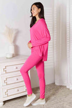 Load image into Gallery viewer, Basic Bae Full Size V-Neck Soft Rayon Long Sleeve Top and Pants Lounge Set