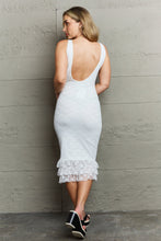 Load image into Gallery viewer, HIDDEN No Doubts Sleeveless Bodycon Ruffle Midi Dress