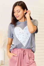 Load image into Gallery viewer, Simply Love Heart Graphic Cuffed Short Sleeve T-Shirt