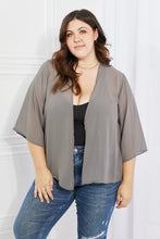 Load image into Gallery viewer, Melody Just Breathe Full Size Chiffon Kimono in Grey