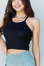 Load image into Gallery viewer, Ninexis Everyday Staple Soft Modal Short Strap Ribbed Tank Top in Black