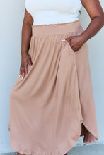 Load image into Gallery viewer, Doublju Comfort Princess Full Size High Waist Scoop Hem Maxi Skirt in Tan