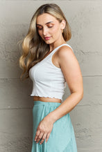 Load image into Gallery viewer, HIDDEN Bow Down Sleeveless Ruffle Crop Top