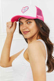 Fame Falling For You Trucker Hat in Pink