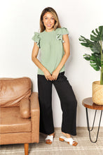 Load image into Gallery viewer, Double Take Pleated Detail Flutter Sleeve Blouse