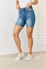 Load image into Gallery viewer, Judy Blue Full Size Tummy Control Double Button Bermuda Denim Shorts