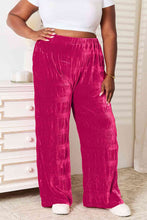 Load image into Gallery viewer, Double Take Full Size High Waist Tiered Shirring Velvet Wide Leg Pants