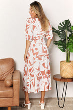 Load image into Gallery viewer, Double Take Printed Surplice Balloon Sleeve Dress