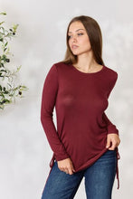 Load image into Gallery viewer, Culture Code Full Size Drawstring Round Neck Long Sleeve Top