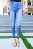 JUDY BLUE Amanda High Rise Pull on Release Hem Skinny Jeans