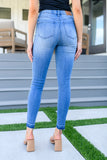 JUDY BLUE Amanda High Rise Pull on Release Hem Skinny Jeans