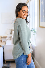 Load image into Gallery viewer, NOW N FOREVER Austin Waffle Knit Basic Top In Sage