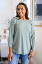 Load image into Gallery viewer, NOW N FOREVER Austin Waffle Knit Basic Top In Sage