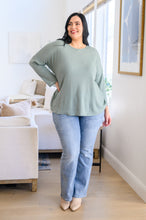 Load image into Gallery viewer, NOW N FOREVER Austin Waffle Knit Basic Top In Sage