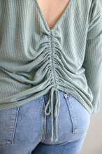 Load image into Gallery viewer, NOW N FOREVER Austin Waffle Knit Basic Top In Sage