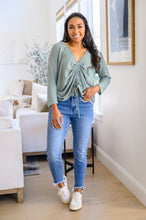 Load image into Gallery viewer, NOW N FOREVER Austin Waffle Knit Basic Top In Sage