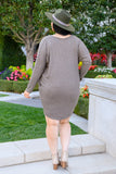 143 STORY Be True Cowl Neck Knit Mini Dress In Cocoa