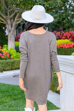 Load image into Gallery viewer, 143 STORY Be True Cowl Neck Knit Mini Dress In Cocoa