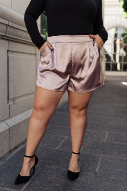 EE:SOME Champagne and Roses Satin Shorts