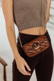 Classic Beauty Quilted Clutch in Brown