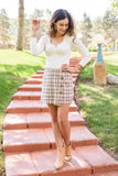 HAILEY & CO Cute As A Button Plaid Mini Skort