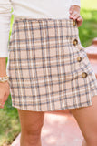 HAILEY & CO Cute As A Button Plaid Mini Skort