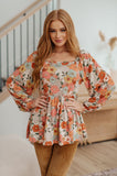 HAPTICS Fall For Florals Babydoll Top