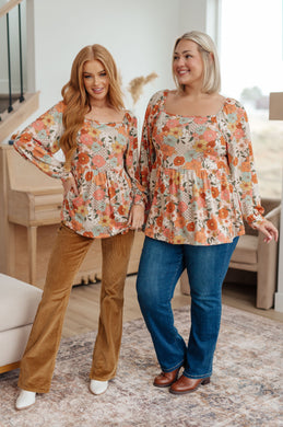 Haptics Fall For Florals Babydoll Top
