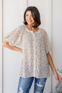 BIBI Fancy Me Floral Button Down