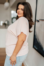 Load image into Gallery viewer, One Eleven North Frequently Asked Questions V-Neck Top in Blush PLUS