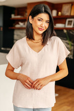 Load image into Gallery viewer, One Eleven North Frequently Asked Questions V-Neck Top in Blush PLUS