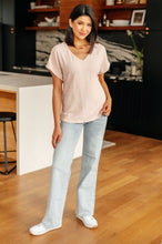 Load image into Gallery viewer, One Eleven North Frequently Asked Questions V-Neck Top in Blush PLUS