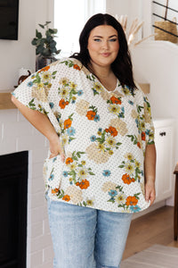 JODIFL Good Morning Floral V-Neck Blouse