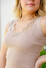 Load image into Gallery viewer, BIBI I Can Love You Better Lace Tank in Taupe