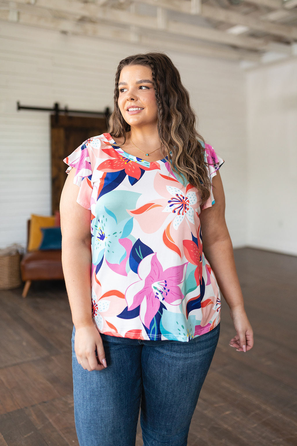 HAPTICS Impossible to Ignore Floral Blouse