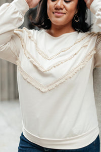 AND THE WHY Into The Fringe Top in Beige