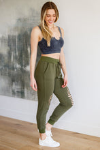 Load image into Gallery viewer, WHITE BIRCH Kick Back Distressed Joggers in Olive