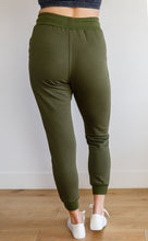 Load image into Gallery viewer, WHITE BIRCH Kick Back Distressed Joggers in Olive