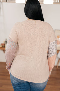 Mixed Print Henley Shirt Back