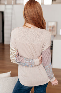 7th Ray Leap Higher Mixed Print Henley Shirt