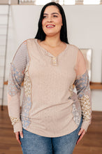 Load image into Gallery viewer, Mixed Print Henley Shirt Front