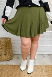 WHITE BIRCH November Romance Skort in Olive