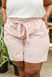 CY FASHION Prim & Pretty Gingham Tie Shorts