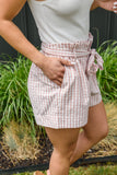 CY FASHION Prim & Pretty Gingham Tie Shorts