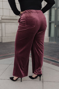 BiBi High Society Velvet Wide Leg Trousers