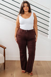 JUDY BLUE Sienna High Rise Control Top Flare Jeans in Espresso
