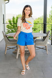 CY FASHION Start the Day Shorts in Blue