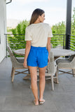 CY FASHION Start the Day Shorts in Blue